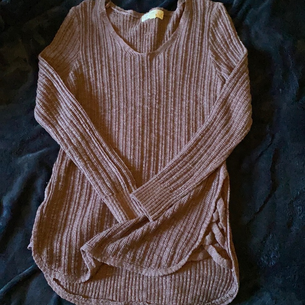 Purple V-neck sweater